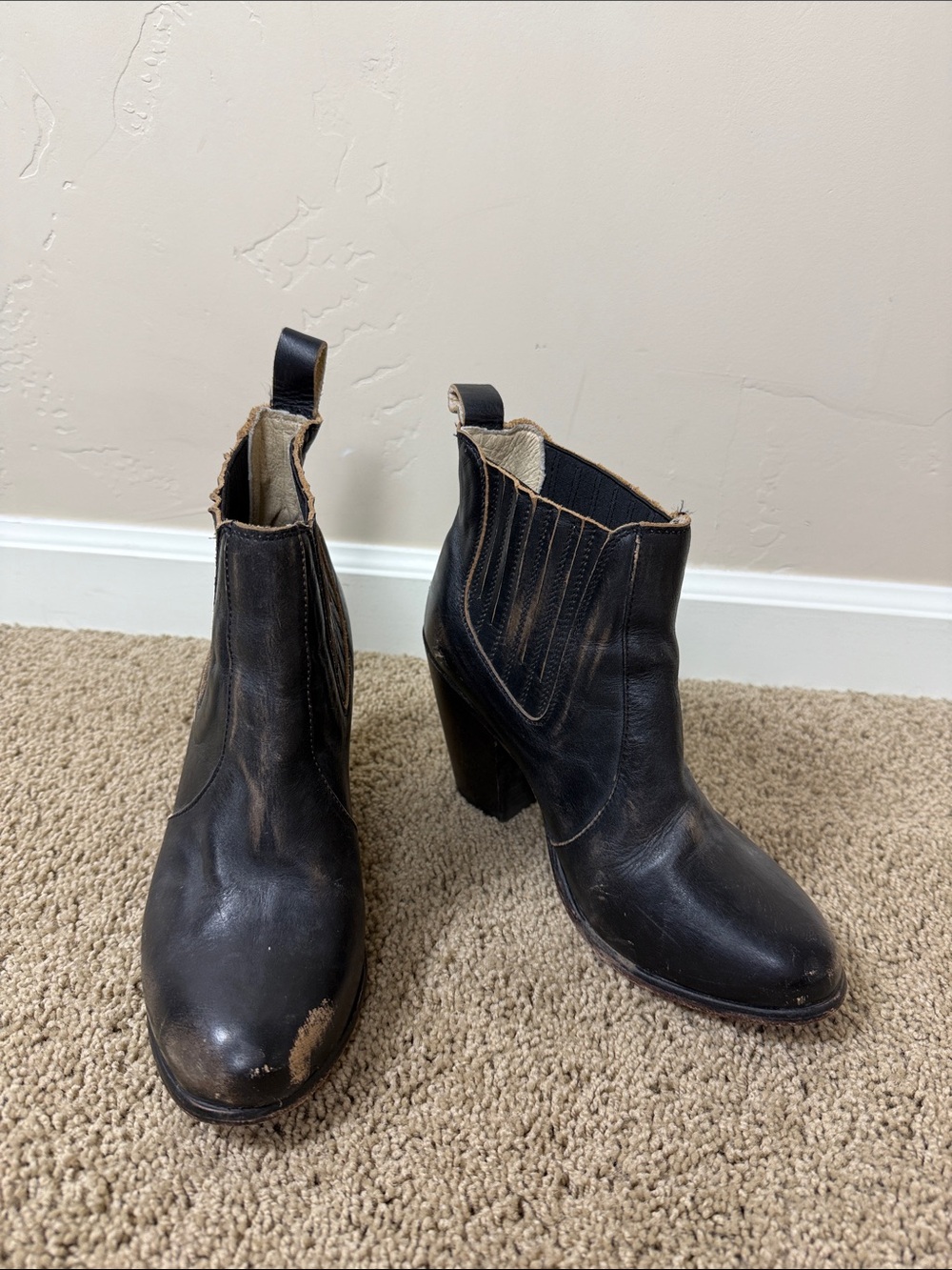 Freebird by Steven | Black Leather Ankle Booties | 8